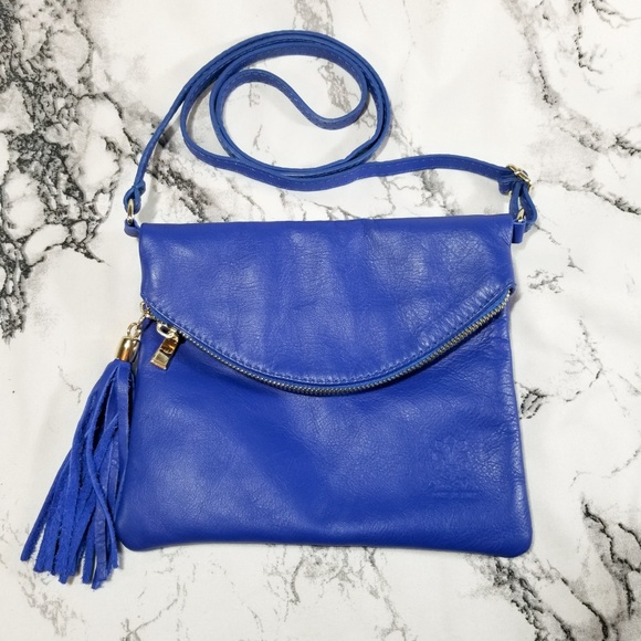 Handbags - 🐋Cobalt blue Italian leather crossbody purse